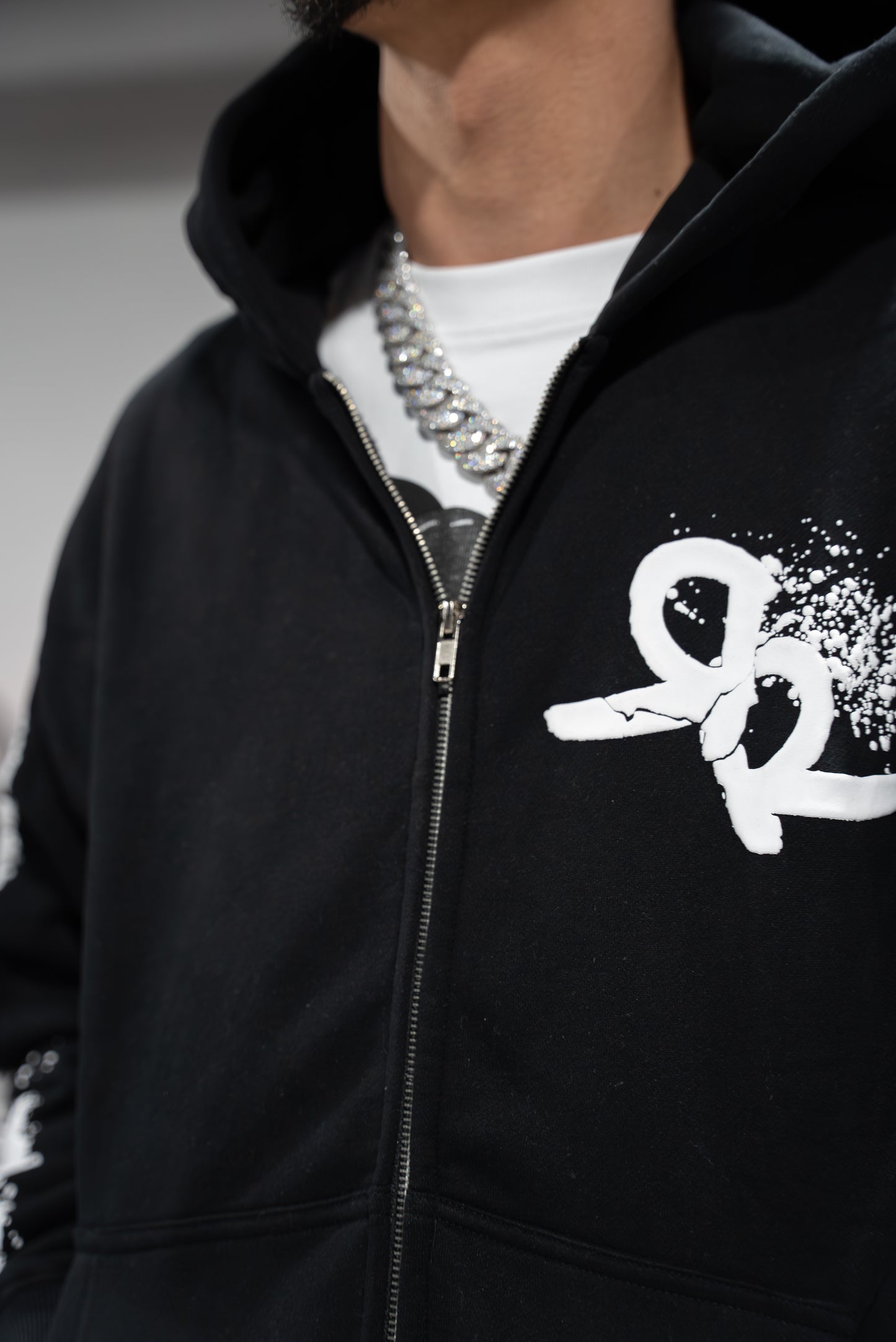 Oversized Black Road Zip-Up